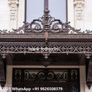 House Elevation Iron Design with Modern Geometric Style No-1092
