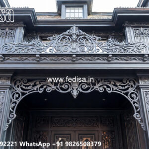 House Elevation Iron Design with Stylish Wall Features No-1108
