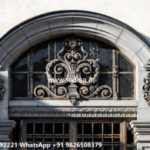 House Elevation Iron Design with Artistic Grill Patterns No-1135
