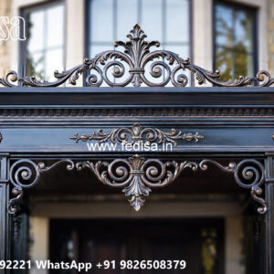 Stylish Iron Elevation Design for Contemporary Villas No-1202
