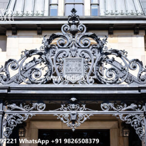 House Elevation Iron Design with Elegant Geometric Style No-1338
