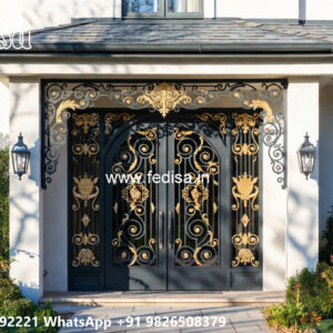 Stylish Iron Balcony Design for Villa Elevation No-1523