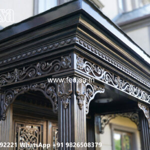 Luxury Villa Exterior Iron Feature Wall Design No-1543