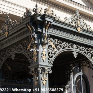 Villa Elevation Iron Design with Artistic Framework No-1563