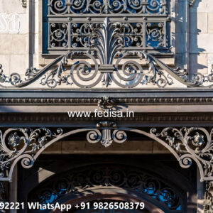 Villa Elevation Iron Design with Stylish Balcony Patterns No-1568