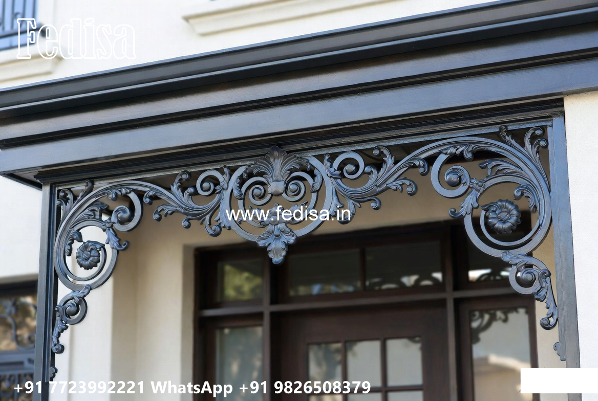 Stylish Iron Cladding Design for Villa Elevation No-1573