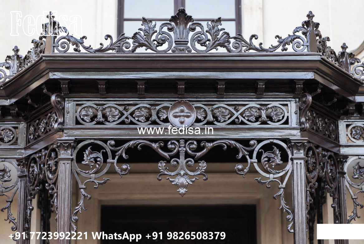 Villa Elevation Iron Design with Elegant Front Patterns No-1583