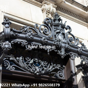 Villa Elevation Iron Design with Artistic Structural Detailing No-1648