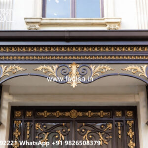 Villa Elevation Iron Design with Stylish Exterior Patterns No-1696