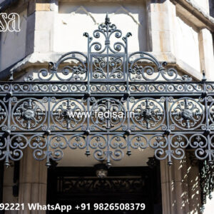 Villa Elevation Iron Design with Stylish Geometric Beauty No-1720
