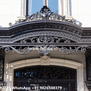 Villa Elevation Iron Design with Elegant Front Detailing No-1761