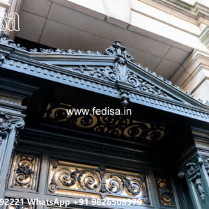 Villa Elevation Iron Design with Elegant Geometric Detailing No-1774