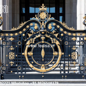 Villa Elevation Iron Design with Elegant Geometric Patterns No-1838