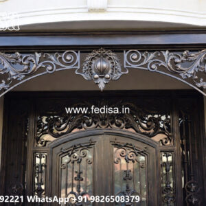 Villa Elevation Iron Design with Attractive Artistic Patterns No-1848