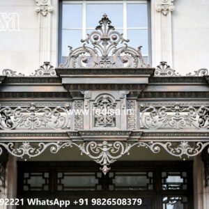 Villa Elevation Iron Design with Stylish Front Detailing No-1868