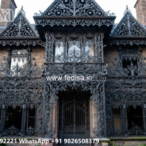 Villa Elevation Iron Design with Stylish Geometric Beauty No-1950