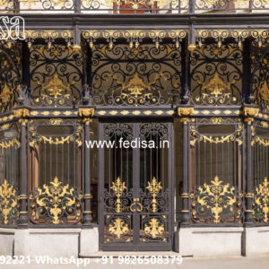 House Elevation Iron Design with Stylish Geometric Appeal No-2122