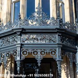House Elevation Iron Design with Artistic Grill Patterns No-2135