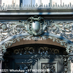 House Elevation Iron Design with Stylish Artistic Elements No-2295