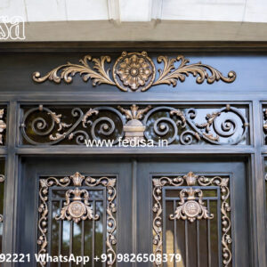 House Elevation Iron Design with Elegant Geometric Style No-2338