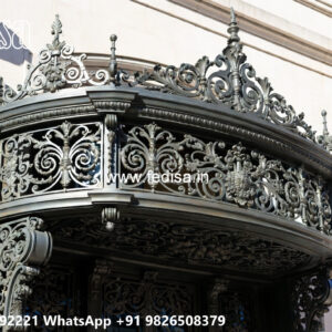 Elegant Villa Front Iron Elevation Design No-2515