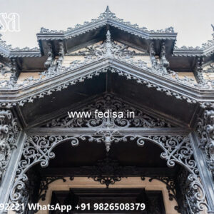 Stylish Iron Balcony Design for Villa Elevation No-2523