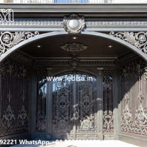 Luxury Villa Elevation Iron Framework Concepts No-2526