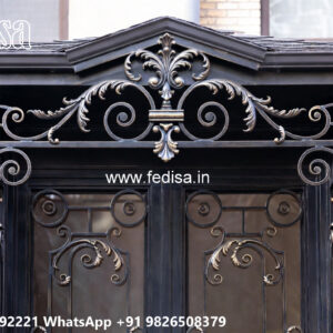 Villa Elevation Iron Design with Decorative Elements No-2530