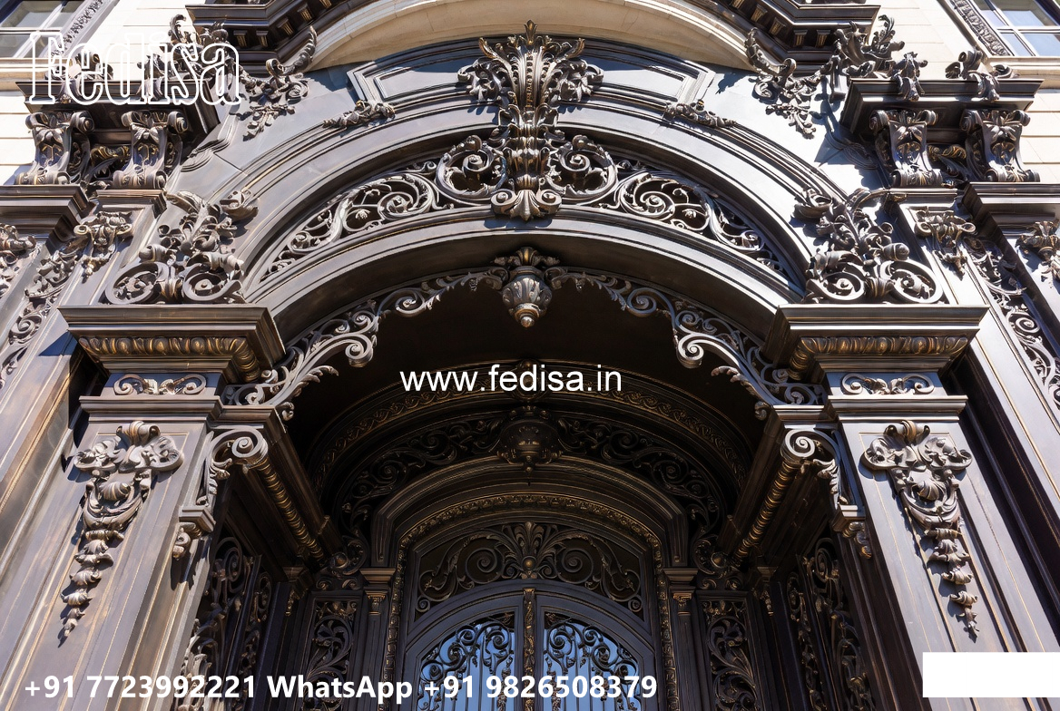 Stylish Iron Cladding Design for Villa Elevation No-2573
