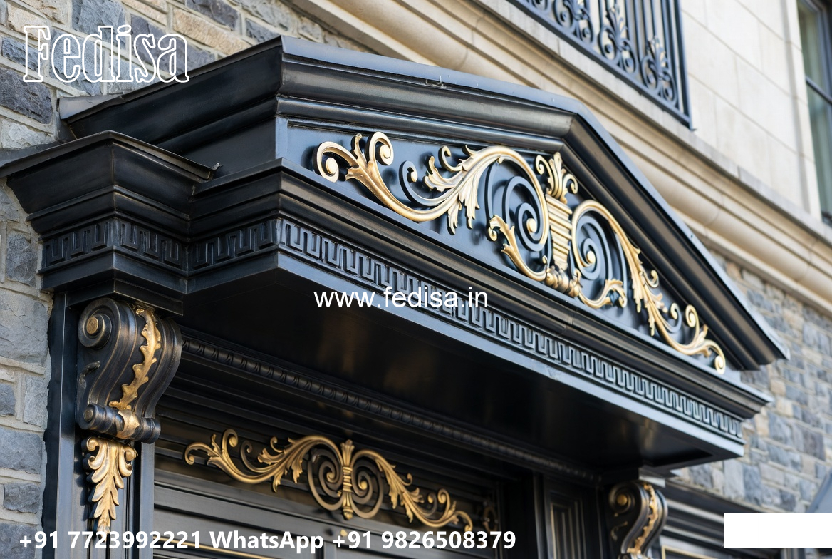 Villa Elevation Iron Design with Elegant Front Patterns No-2583