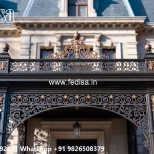 Villa Elevation Iron Design with Stylish Geometric Appeal No-2592