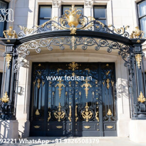 Villa Elevation Iron Design with Attractive Structural Style No-2658