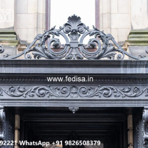Villa Elevation Iron Design with Elegant Geometric Detailing No-2774