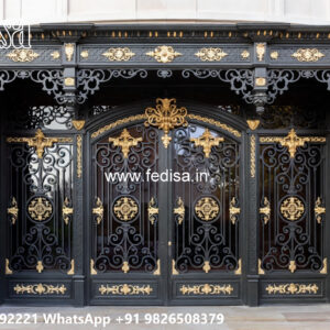 Villa Elevation Iron Design with Artistic Structural Appeal No-2825