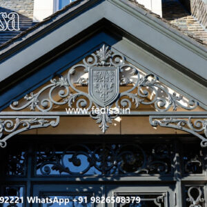 Villa Elevation Iron Design with Attractive Artistic Patterns No-2848