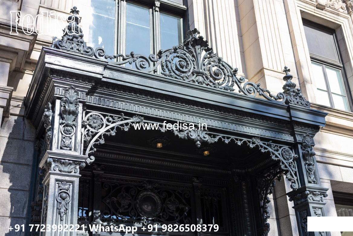 Elegant Villa Front Iron Roofing Ideas No-2864