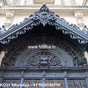 Villa Elevation Iron Design with Stylish Geometric Framework No-2908