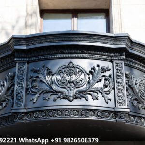Villa Elevation Iron Design with Artistic Structural Detailing No-2929