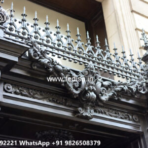 Villa Elevation Iron Design with Stylish Geometric Beauty No-2950