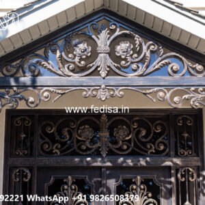 Villa Elevation Iron Design with Stylish Luxury Roofing No-2974