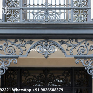 Villa Elevation Iron Design with Attractive Decorative Patterns No-2990