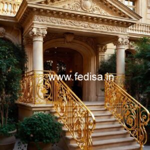 Brass Stair Railing Design With Premium Finish Loha Ka Grill Design