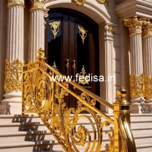 Brass Stair Railing Design For Premium Villas Aluminum Grill Design For Windows