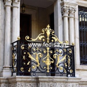 Decorative Brass Stair Railing With Unique Style Light Grill Design