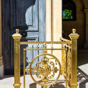 Brass Staircase Railing Design With Modern Appeal Front Porch Grill Design