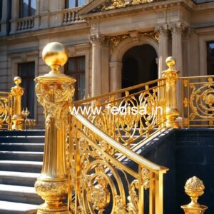 Luxury Brass Railing Design For Stair Interiors Grill Janala Design