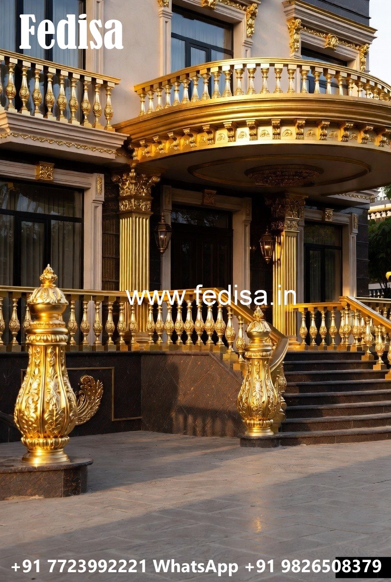 Custom Brass Staircase Railing For Homes Window Loha Design