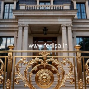 Elegant Brass Handrail Design For Premium Spaces Front Boundary Wall Grill Design