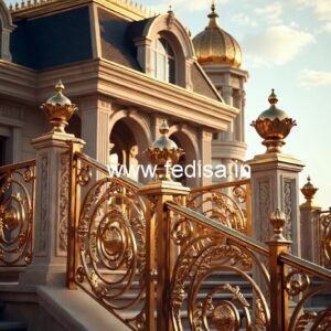 Modern Brass Staircase Railing For Stylish Homes Gate Ke Upar Grill Ka Design
