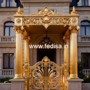Brass Staircase Railing Design With Elegant Touch House Front Side Grill Design